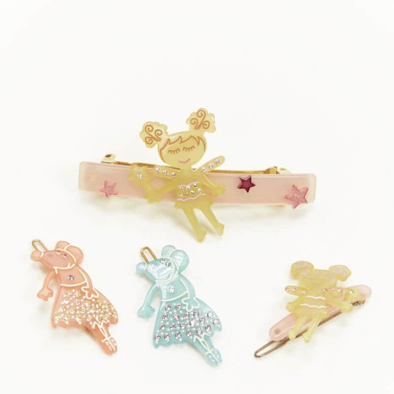 Unsigned Fairy Hair Clips MultiColor Plastic Very good condition - Front View