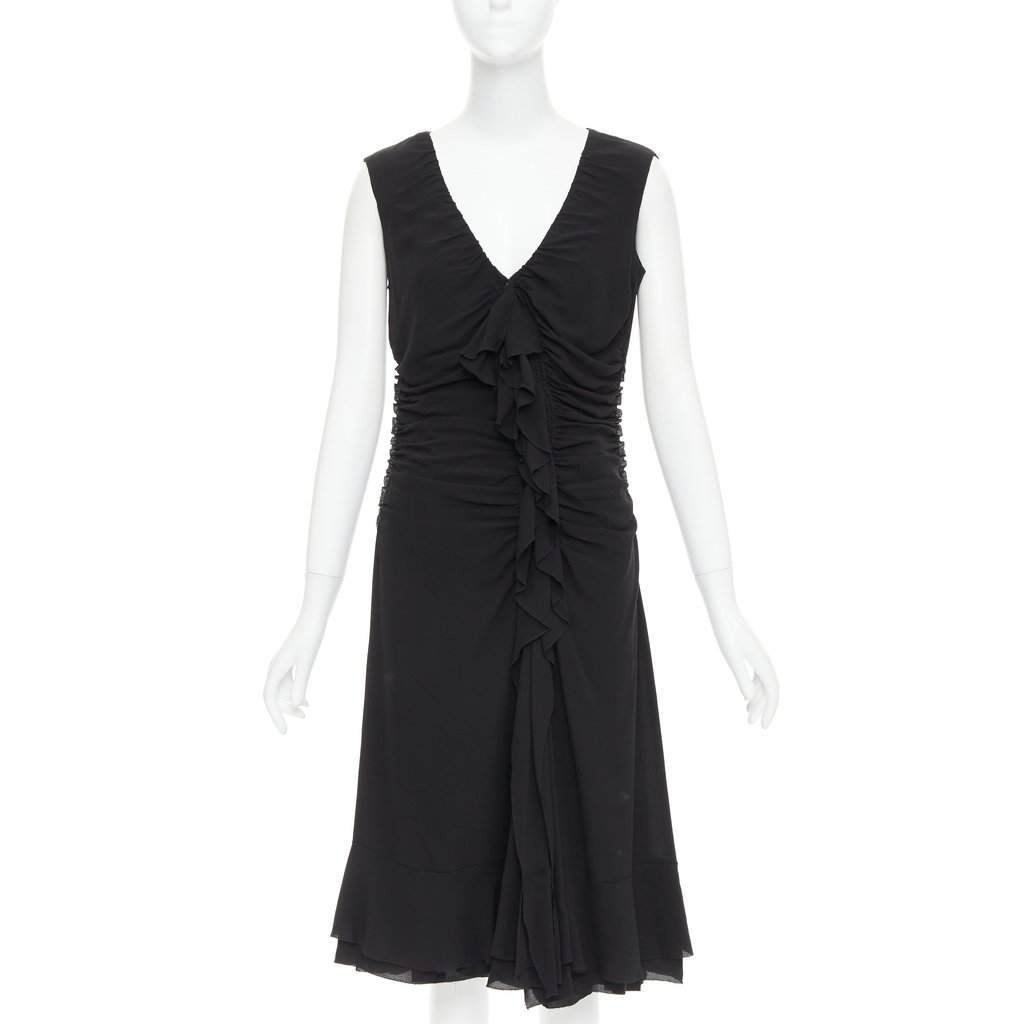 Prada Black Silk Dress Black Silk Very good condition - Front View