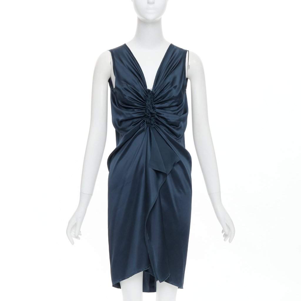 Lanvin Blue Silk Dress Blue Silk Very good condition - Front View