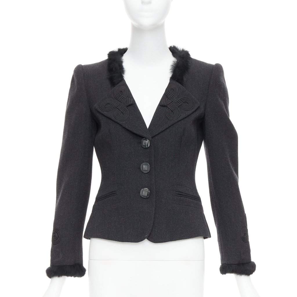 Emporio Armani Grey Wool Jacket Grey Wool Very good condition - Front View