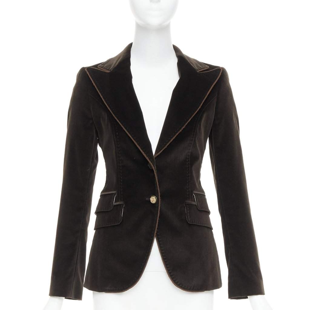 Dolce & Gabbana Brown Velvet Jacket Brown Velvet Very good condition - Front View