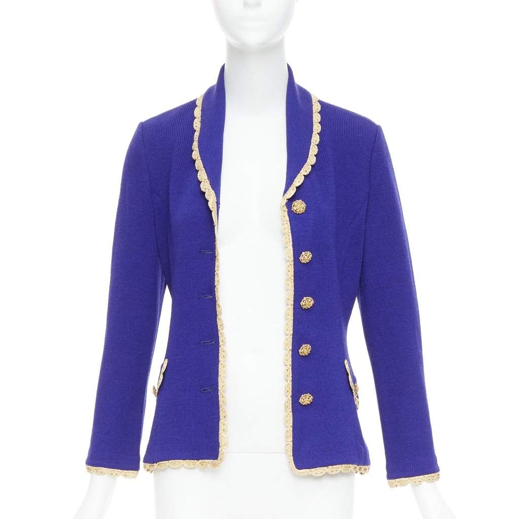ST JOHN Blue Polyester Jacket Blue Polyester Very good condition - Front View