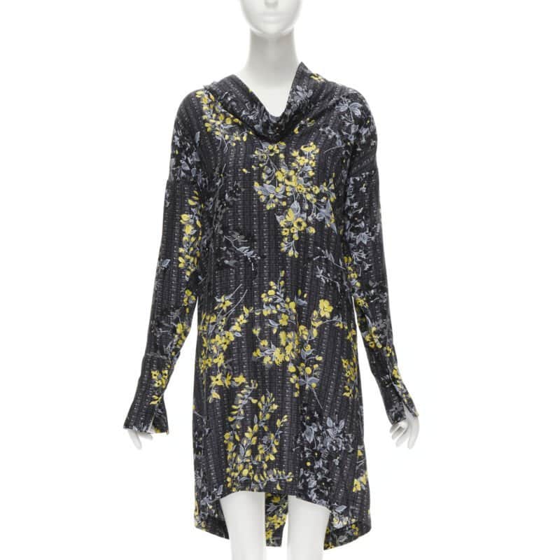 Marni Geometric Silk Dress Grey Silk Never worn - Front View