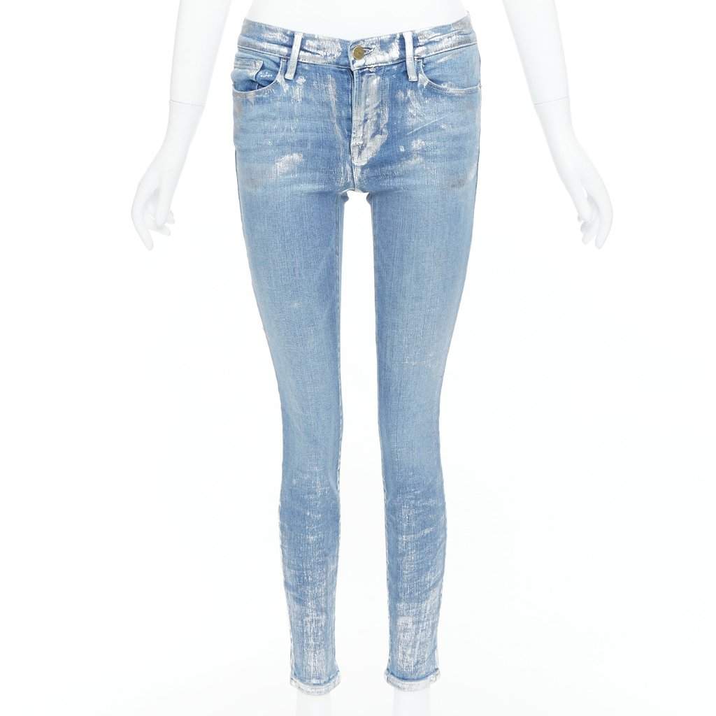 Frame Le Skinny de Jeanne Blue Cotton Very good condition - Front View