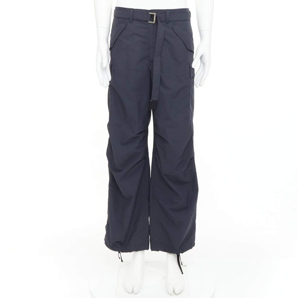 Sacai Black Polyester Trouser Black Polyester Very good condition - Front View
