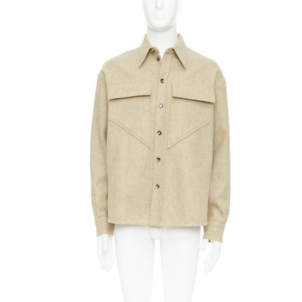 Bottega Veneta Beige Wool Shirt Beige Wool Very good condition - Front View