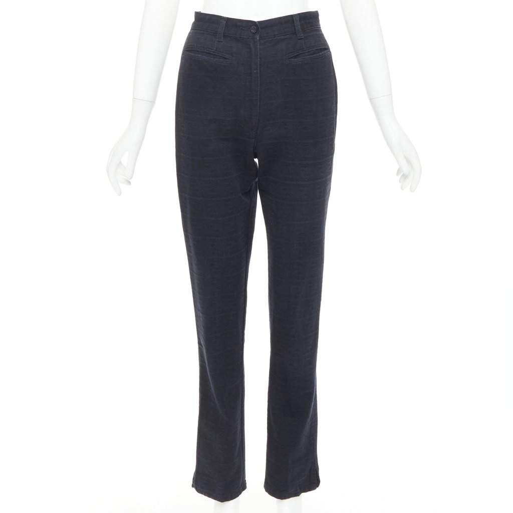 Fendi Black Cotton Trouser Black Cotton Fair condition - Front View