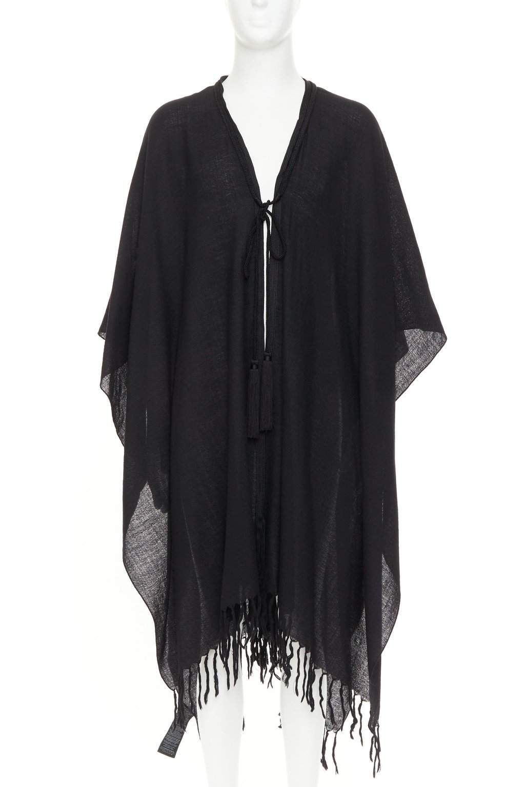 Saint Laurent Black Wool Coat Black Wool Very good condition - Front View