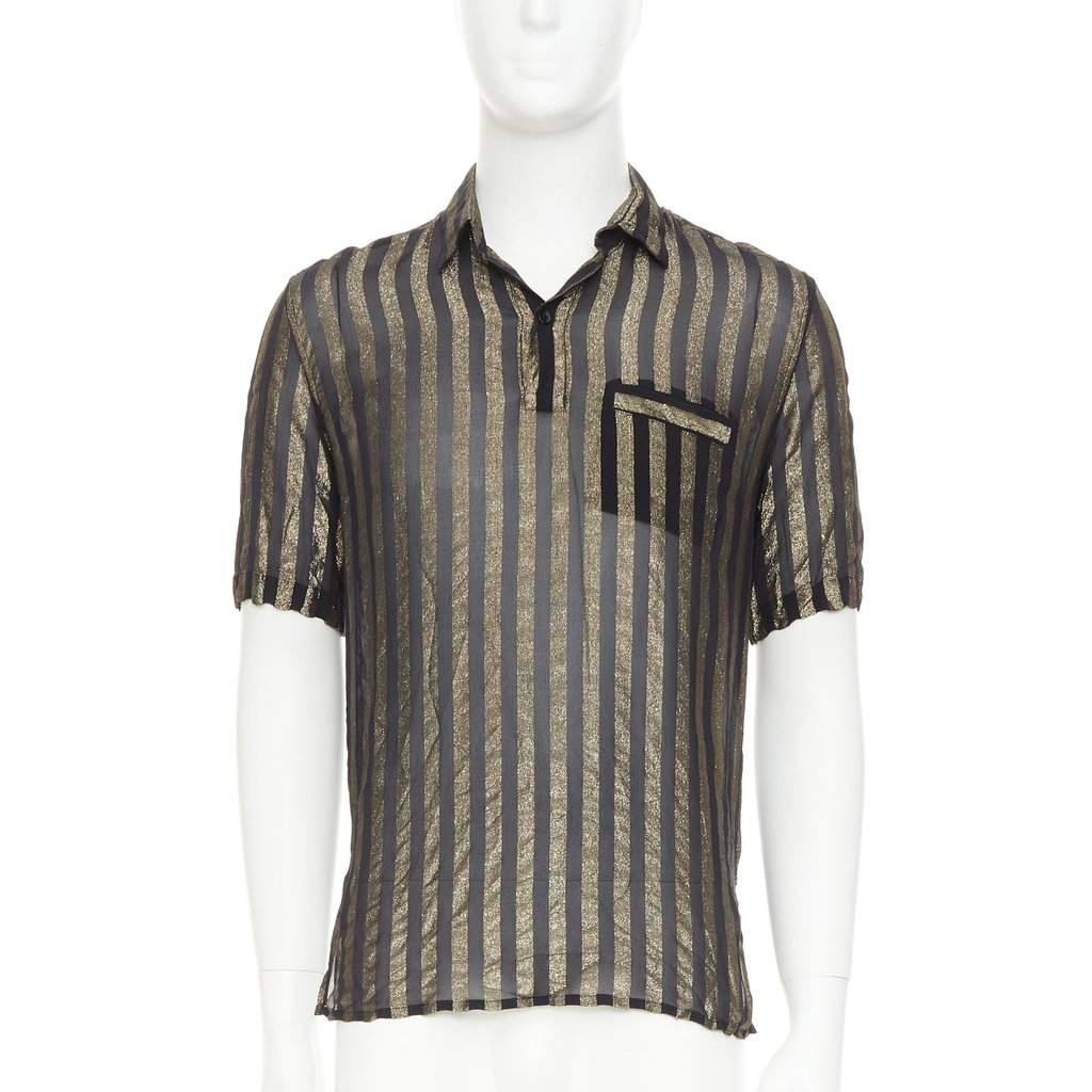 Saint Laurent Black Silk T-Shirt Black Silk Very good condition - Front View