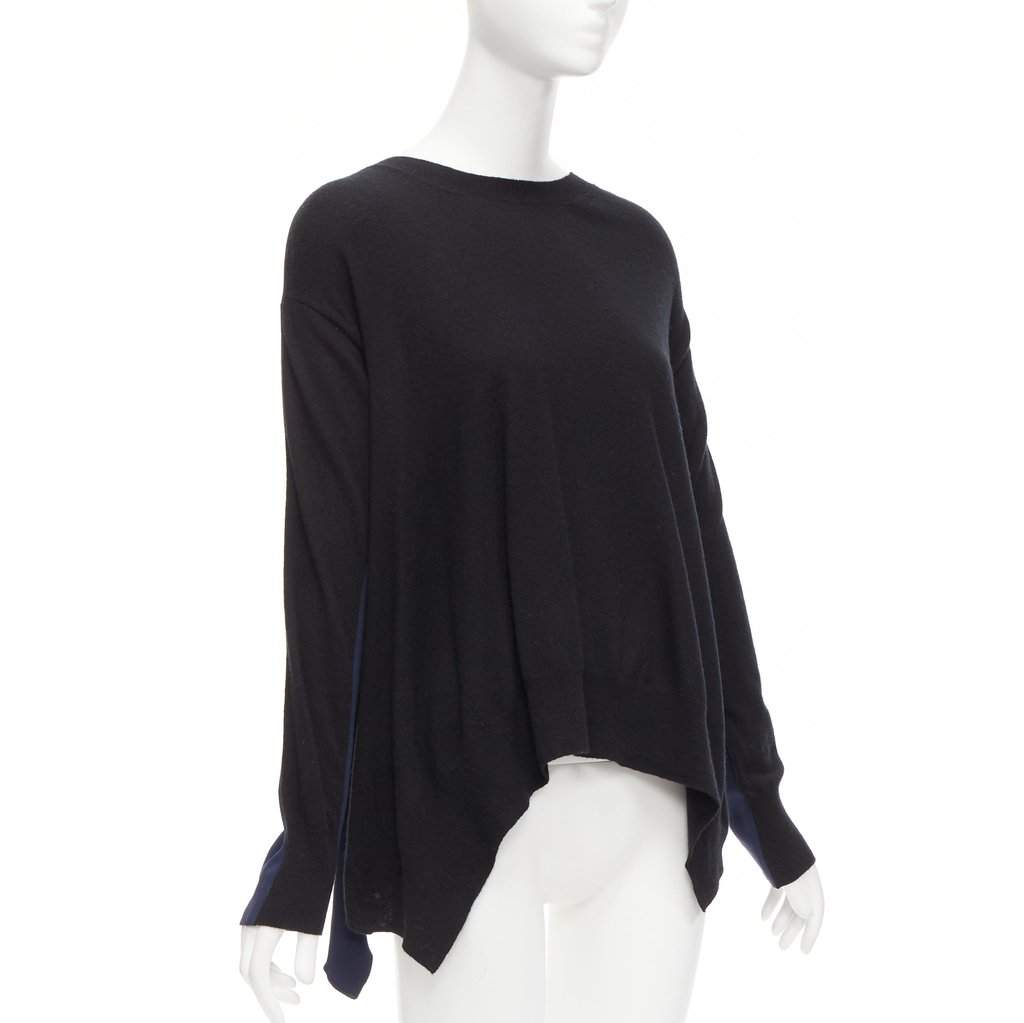 Stella McCartney Handkerchief Sweater Black Wool Never worn - Front View