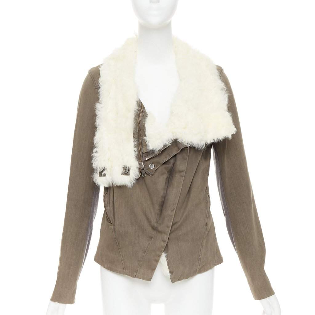 Helmut Lang Ecru Leather Coat Beige Leather Good condition - Front View