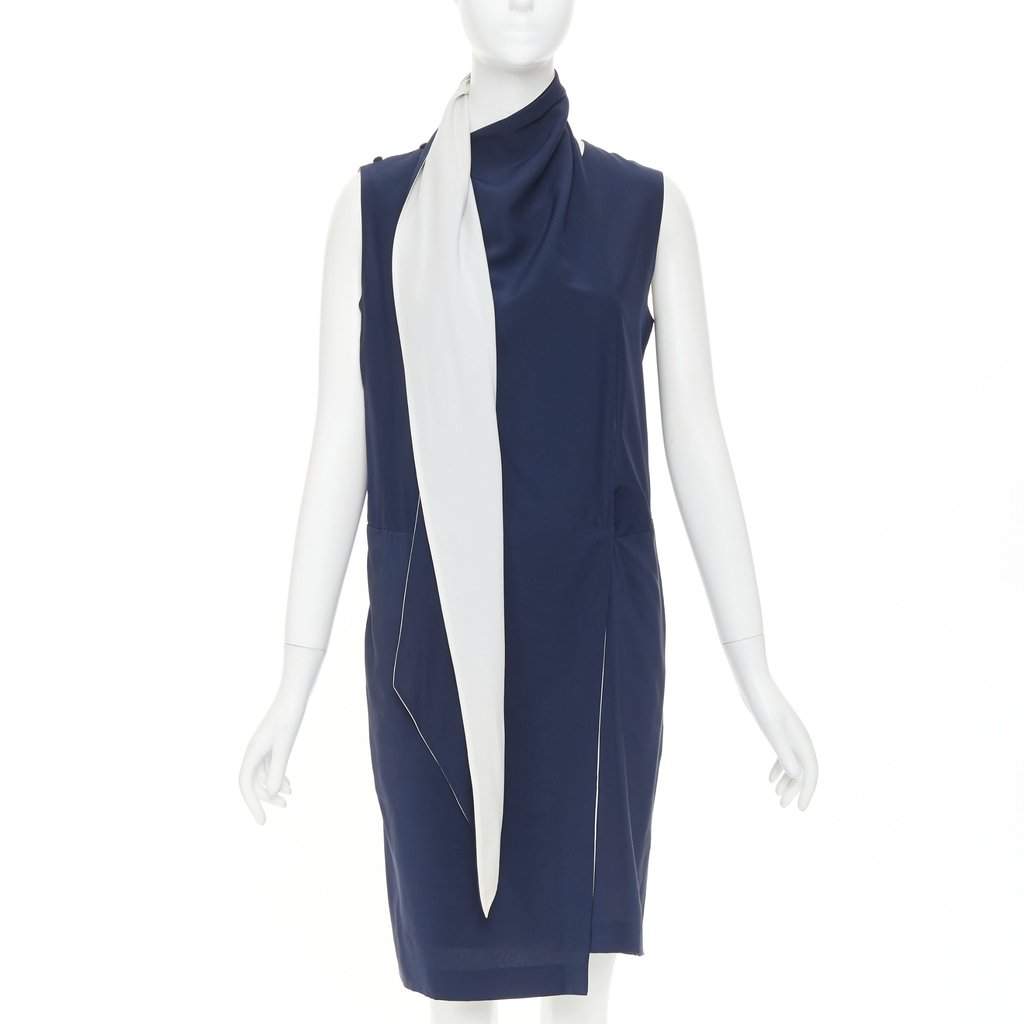 Celine Navy Silk Dress Navy Silk Very good condition - Front View