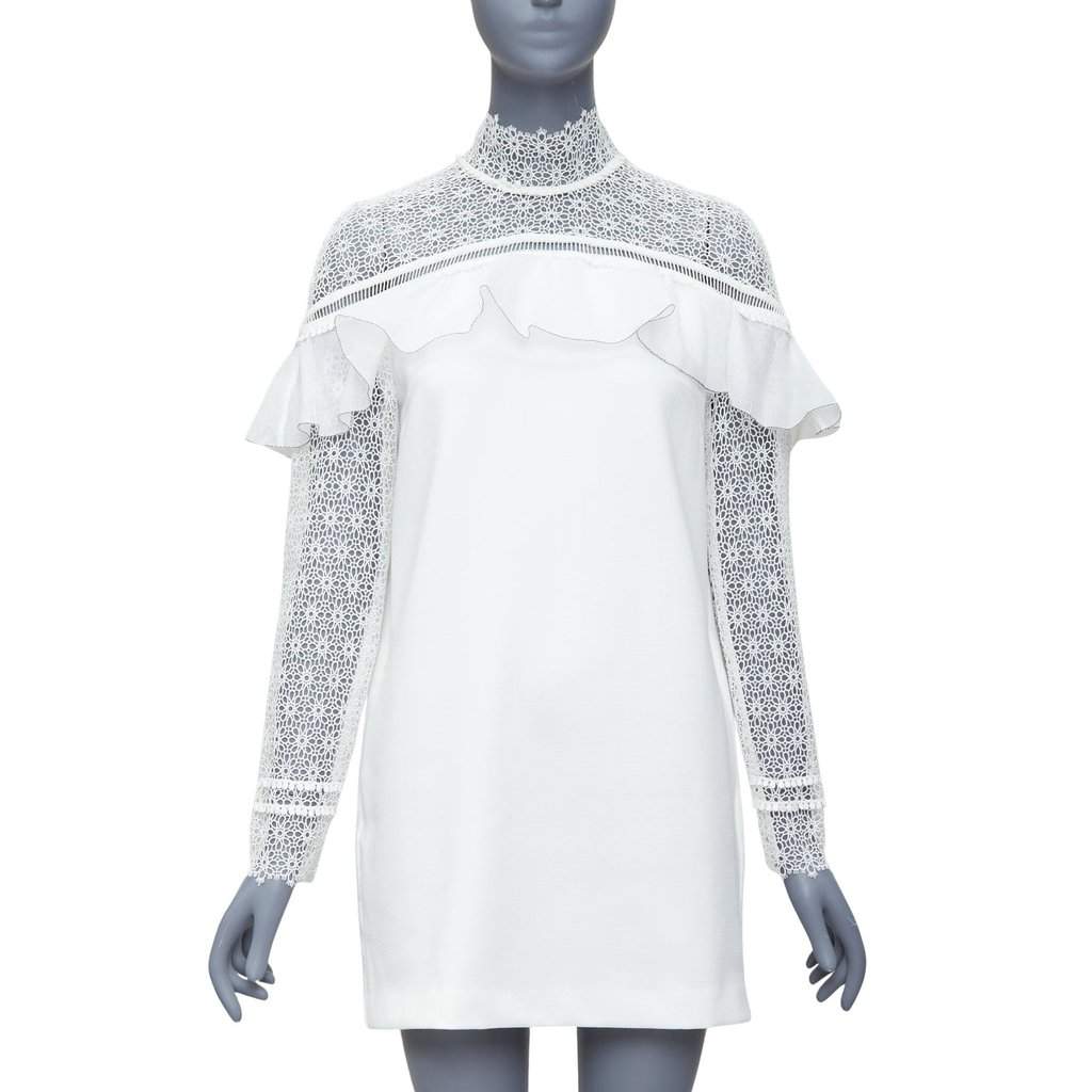 SELF-PORTRAIT Military cape shoulder White Polyester Never worn, with tag - Front View