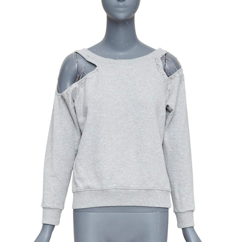 Saint Laurent Grey Cotton Knitwear Grey Cotton Very good condition - Front View