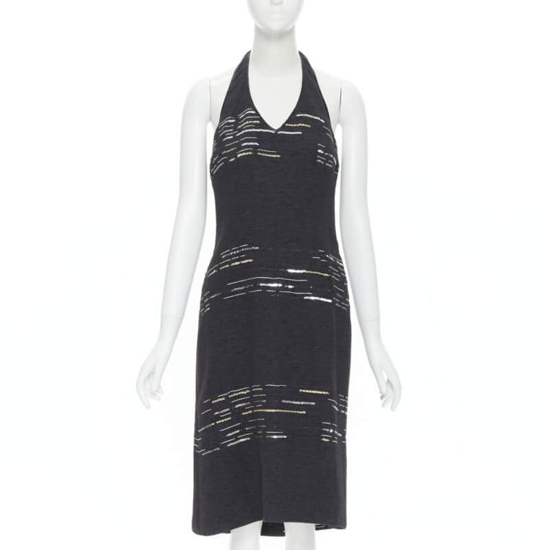 Luisa Beccaria Tweed dress Black Cotton Never worn - Front View