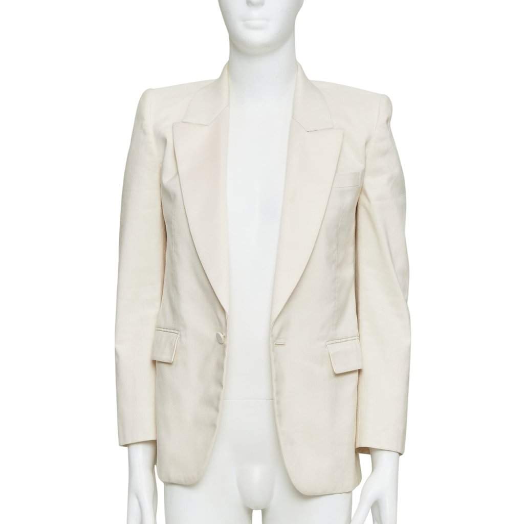 Saint Laurent Ecru Silk Jacket Beige Silk Good condition - Front View
