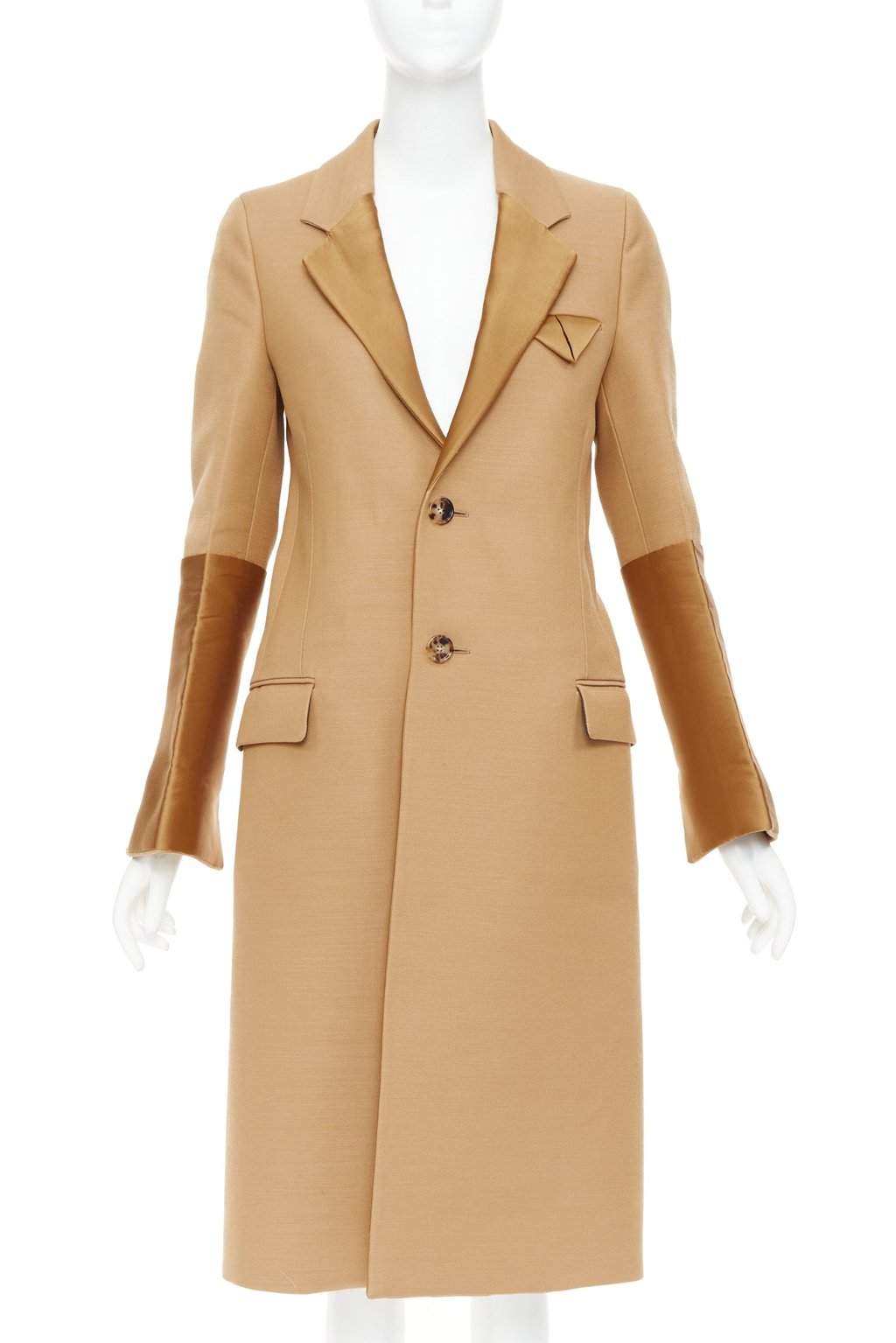Bottega Veneta Brown Polyester Coat Brown Polyester Good condition - Front View