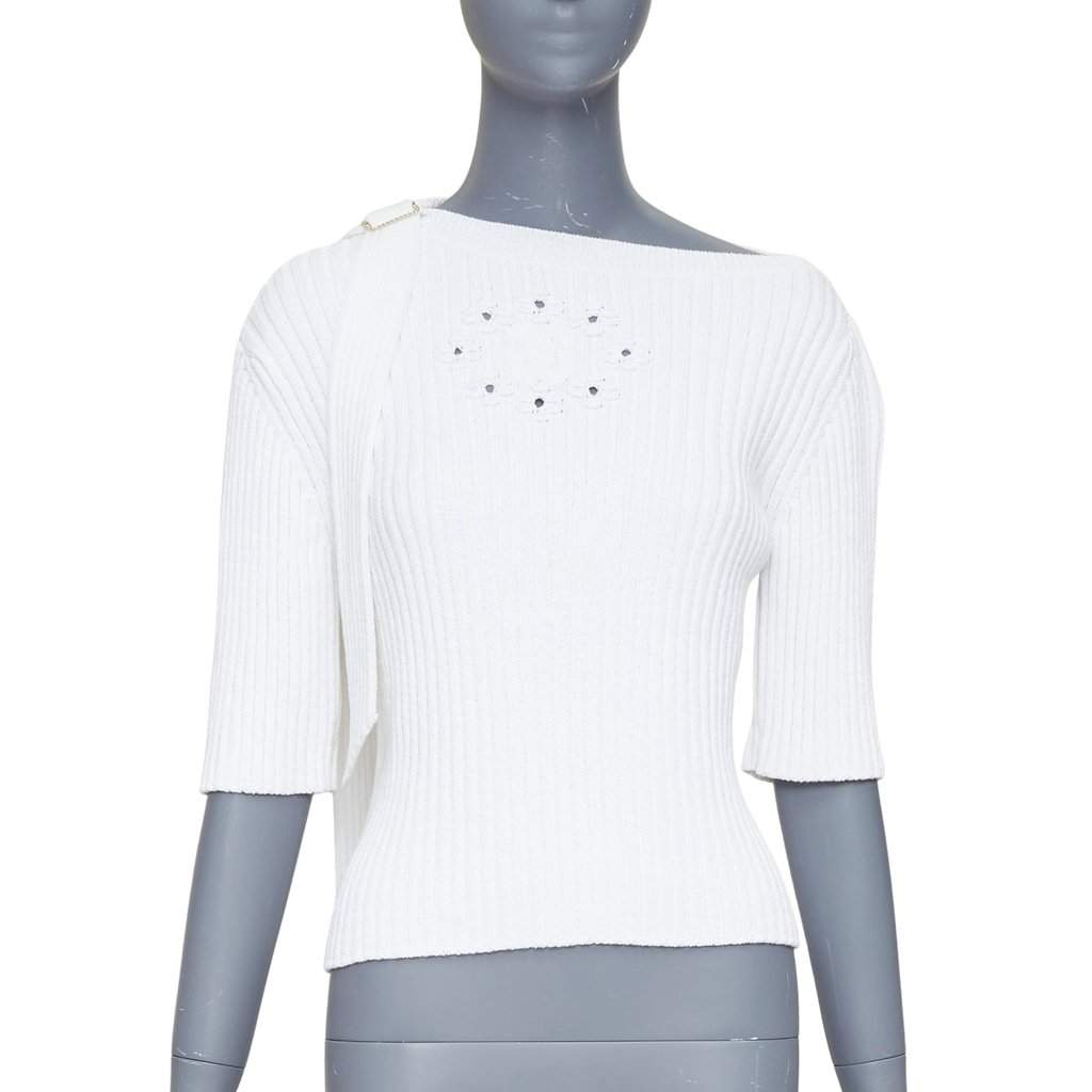 Chanel White Cotton Knitwear White Cotton Very good condition - Front View