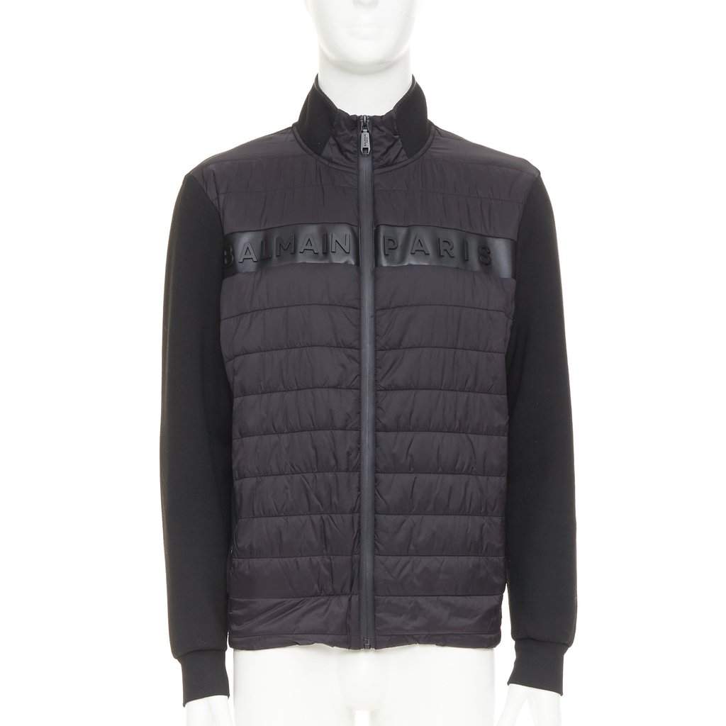 Balmain Black Polyester Coat Black Polyester Good condition - Front View