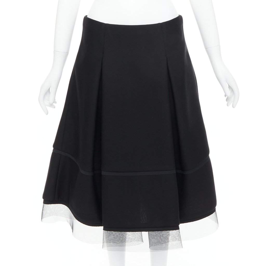 Donna Karan Scuba Tulle Skirt Black Polyester Never worn - Front View