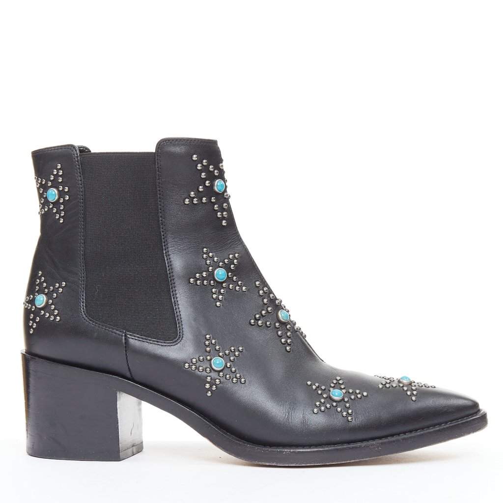 Valentino Garavani Black Leather Boots Black Leather Good condition - Front View