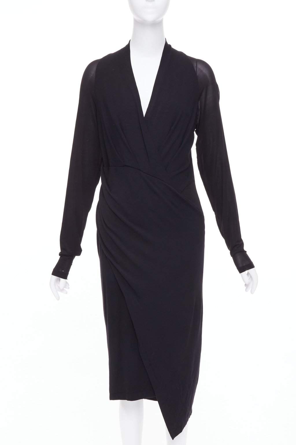 Donna Karan Black Viscose Dress Black Viscose Fair condition - Front View
