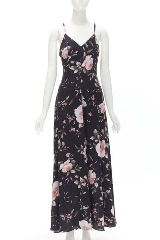 Alice & Olivia Floral Slip Dress Black Viscose Never worn - Front View