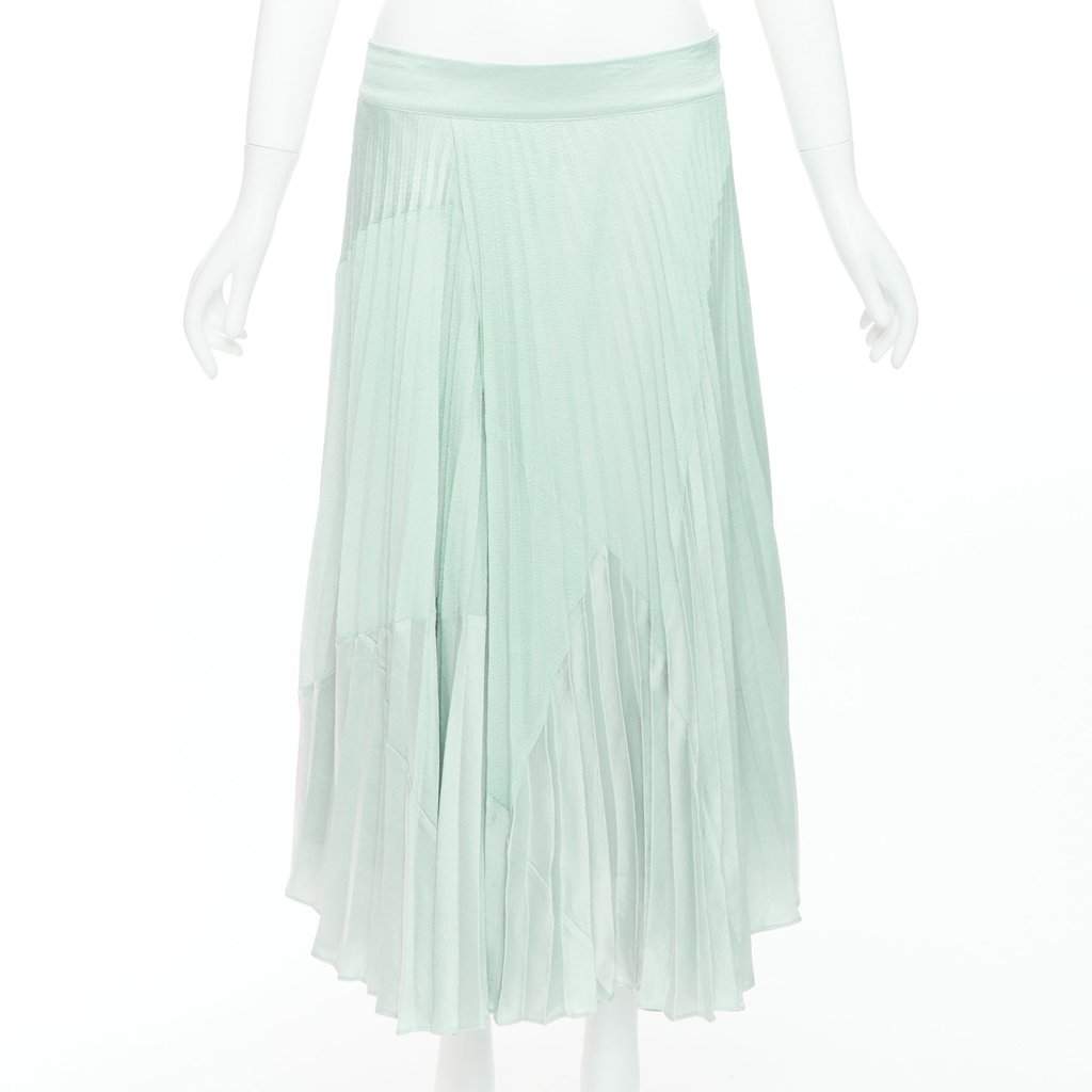 Vince Fabric Panel Skirt Green Polyester Good condition - Front View