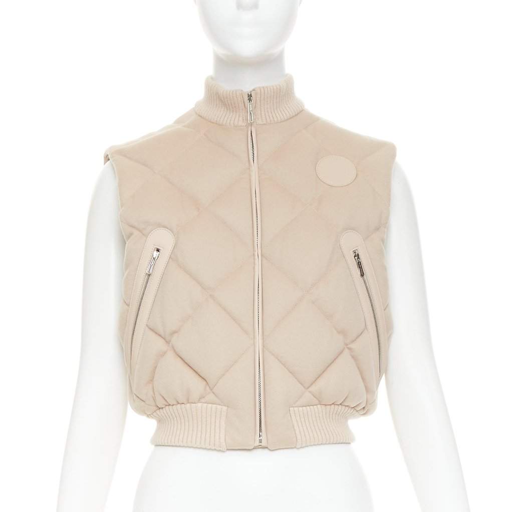 Hermès Khaki Cashmere Jacket Khaki Cashmere Never worn, with tag - Front View