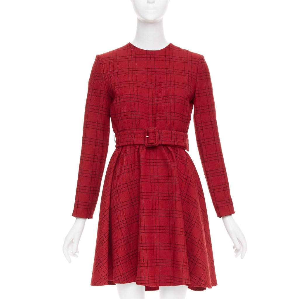 Dior Red Wool Dress Red Wool Very good condition - Front View