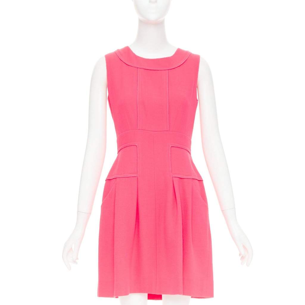 Oscar de la Renta Pink Wool Dress Pink Wool Very good condition - Front View