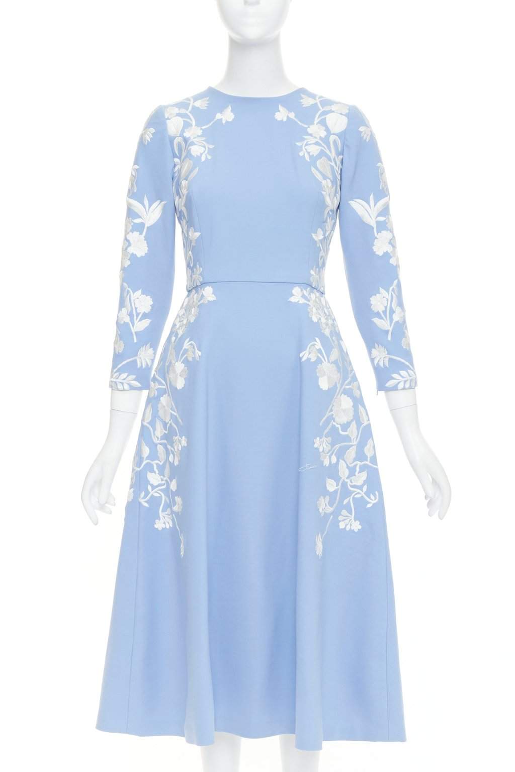 Oscar de la Renta Blue Wool Dress Blue Wool Very good condition - Front View
