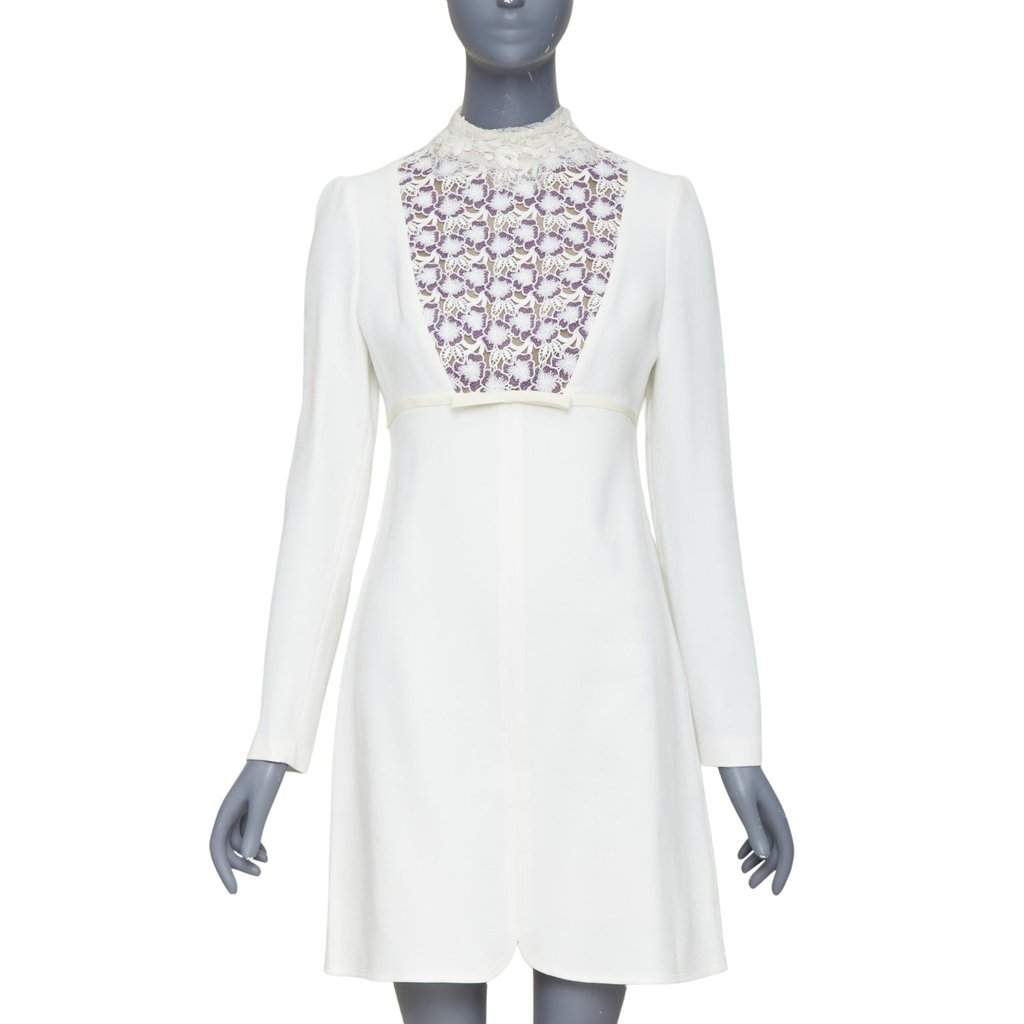 Giambattista Valli Ecru Wool Dress Beige Wool Fair condition - Front View