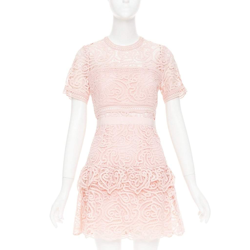 Self Portrait Abstract Guipure Pink Polyester Very good condition - Front View