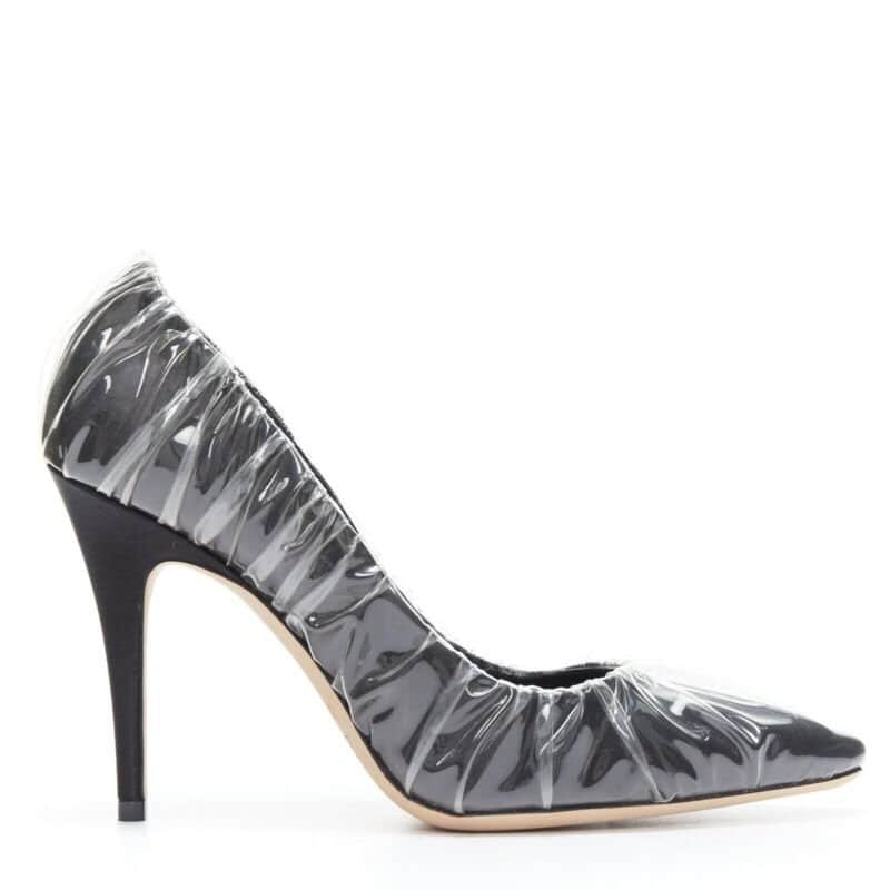 Jimmy Choo Transparent Ruche Heels Black Polyester Very good condition - Front View