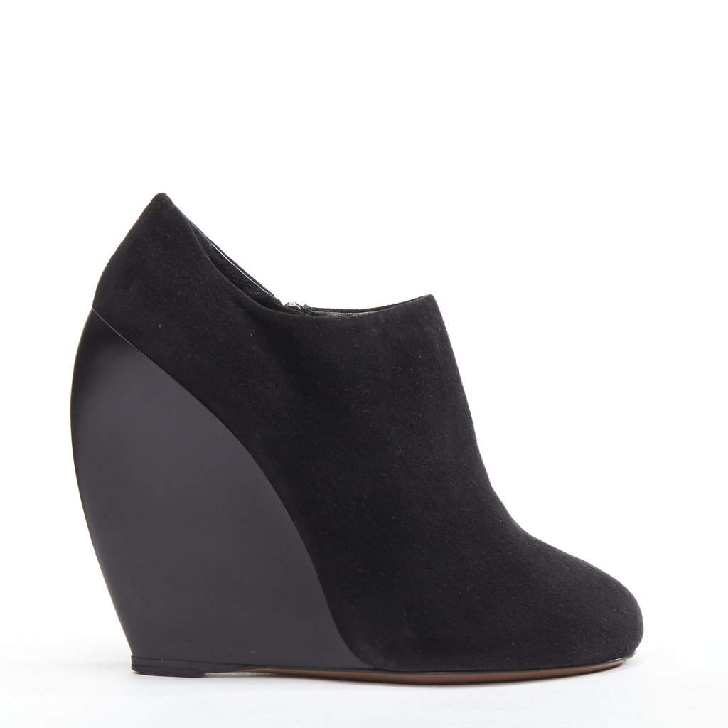 Alaïa Jacquard Gold Heel Boots Black Suede Very good condition - Front View