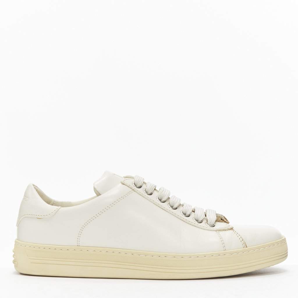 Tom Ford Classic Lace Sneakers Beige Leather Good condition - Front View