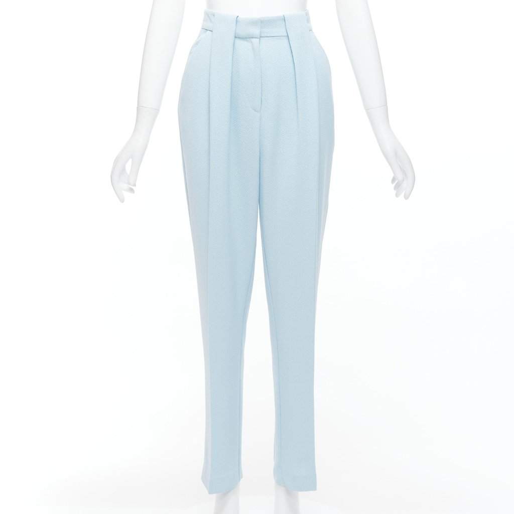 Emilia Wickstead Flared Wool Pants Blue Polyester Very good condition - Front View
