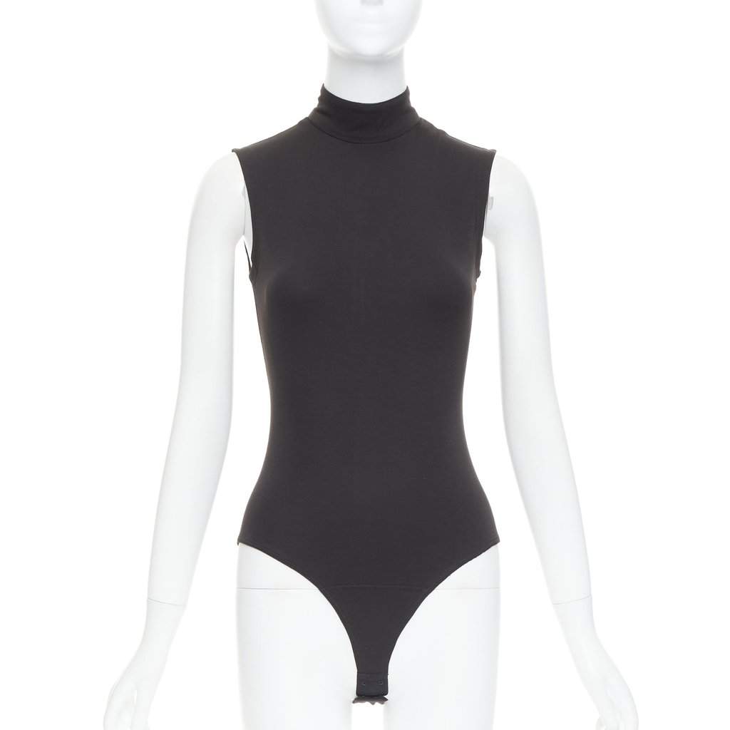 Istante High Neck Bodysuit Black Cotton Very good condition - Front View