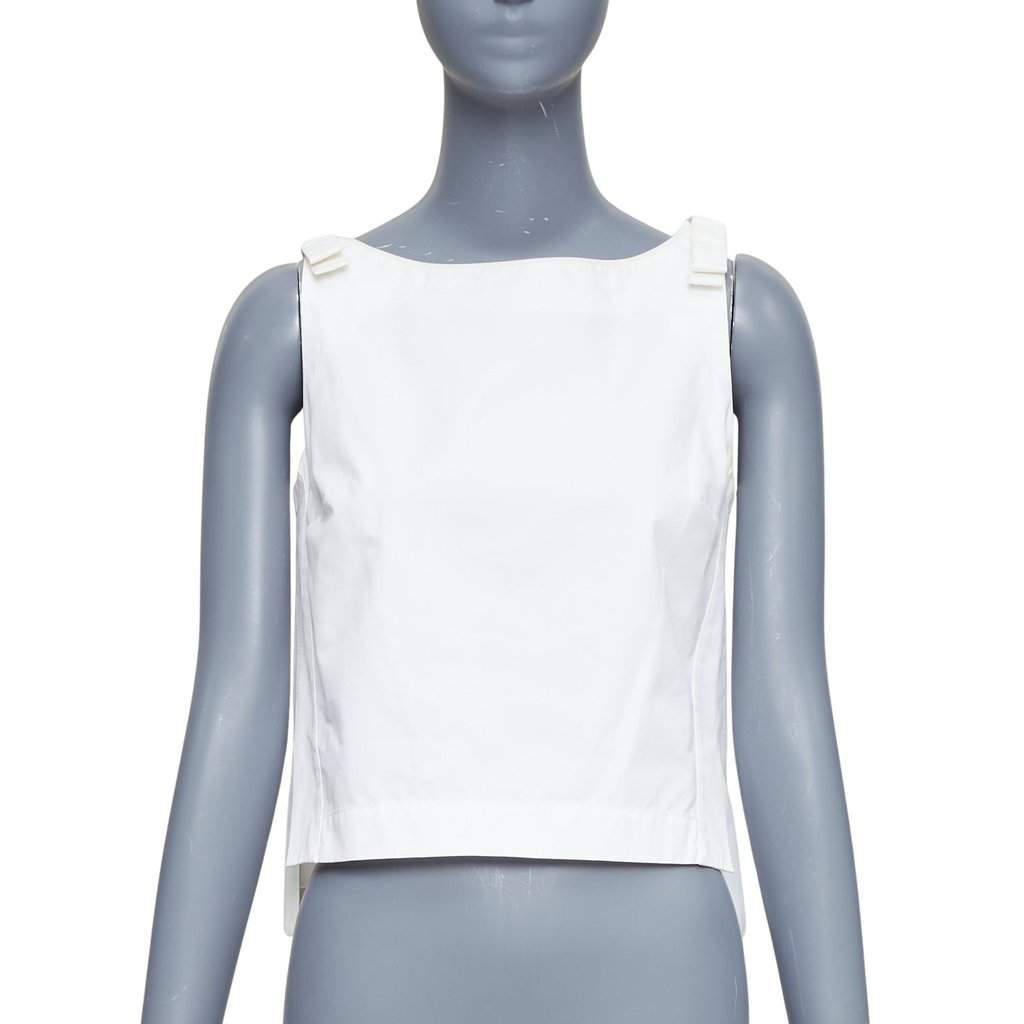 Fendi Bow Shoulder Top Beige Cotton Fair condition - Front View