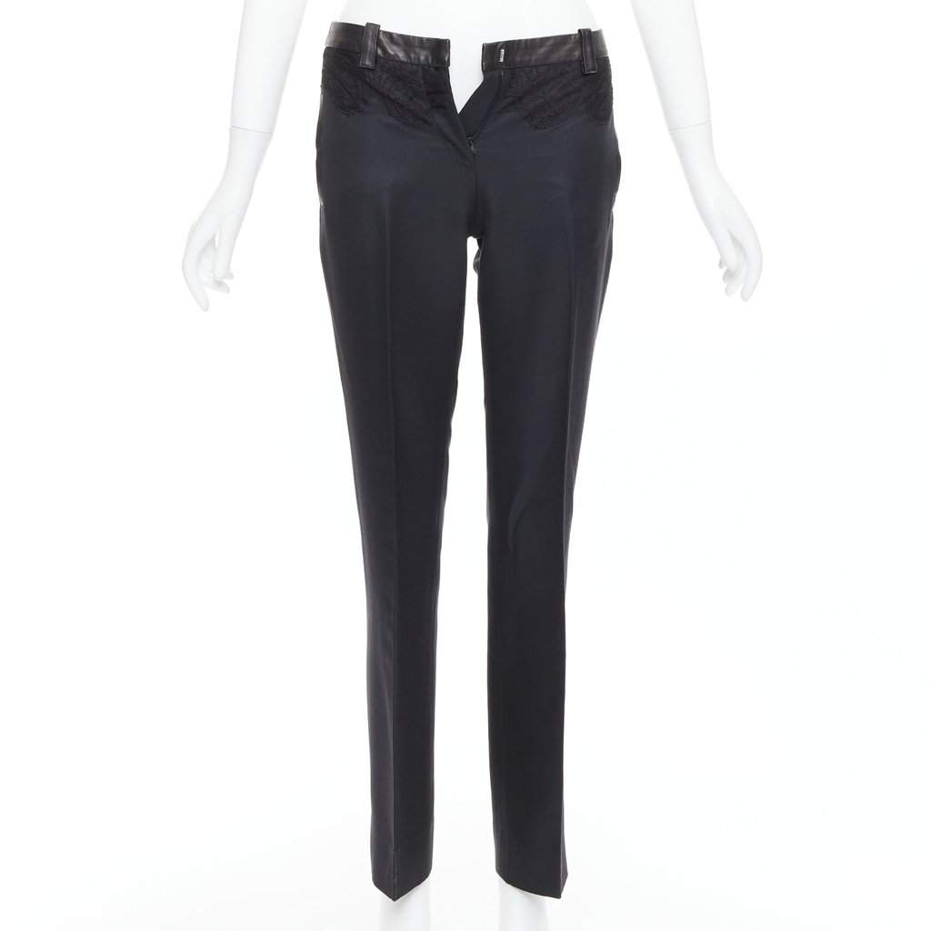 Versace Cropped Vintage Pants Black Cotton Very good condition - Front View