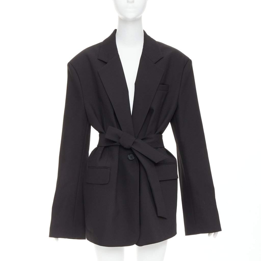 Unsigned Black Cotton Jacket Black Cotton Very good condition - Front View