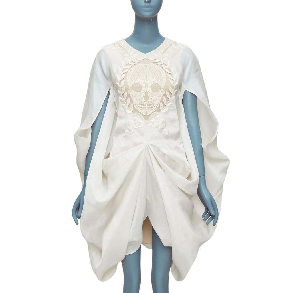Alexander McQueen Ecru Silk Dress Beige Silk Very good condition - Front View