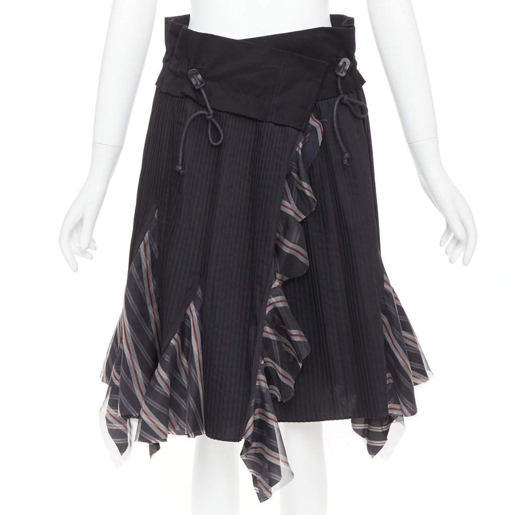 Sacai Black Polyester Skirt Black Polyester Very good condition - Front View
