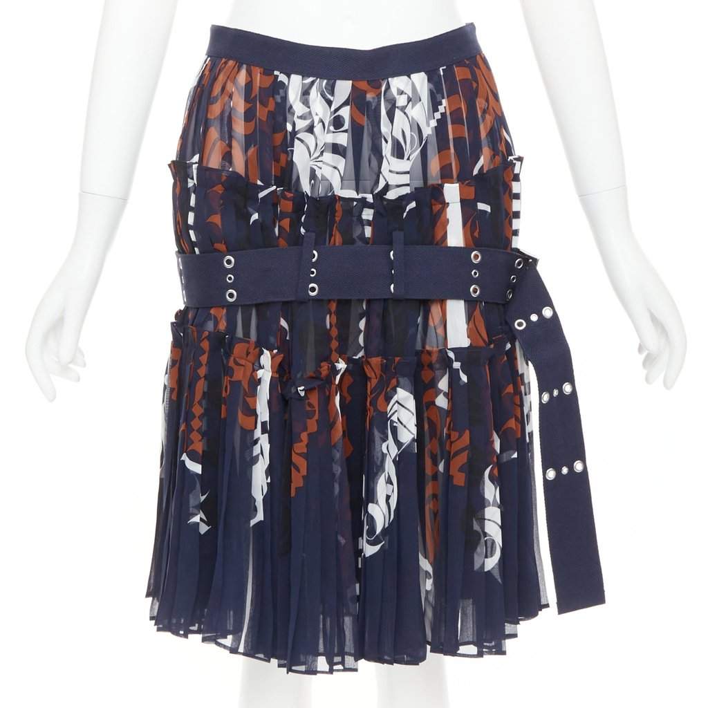 Sacai Navy Polyester Skirt Navy Polyester Very good condition - Front View