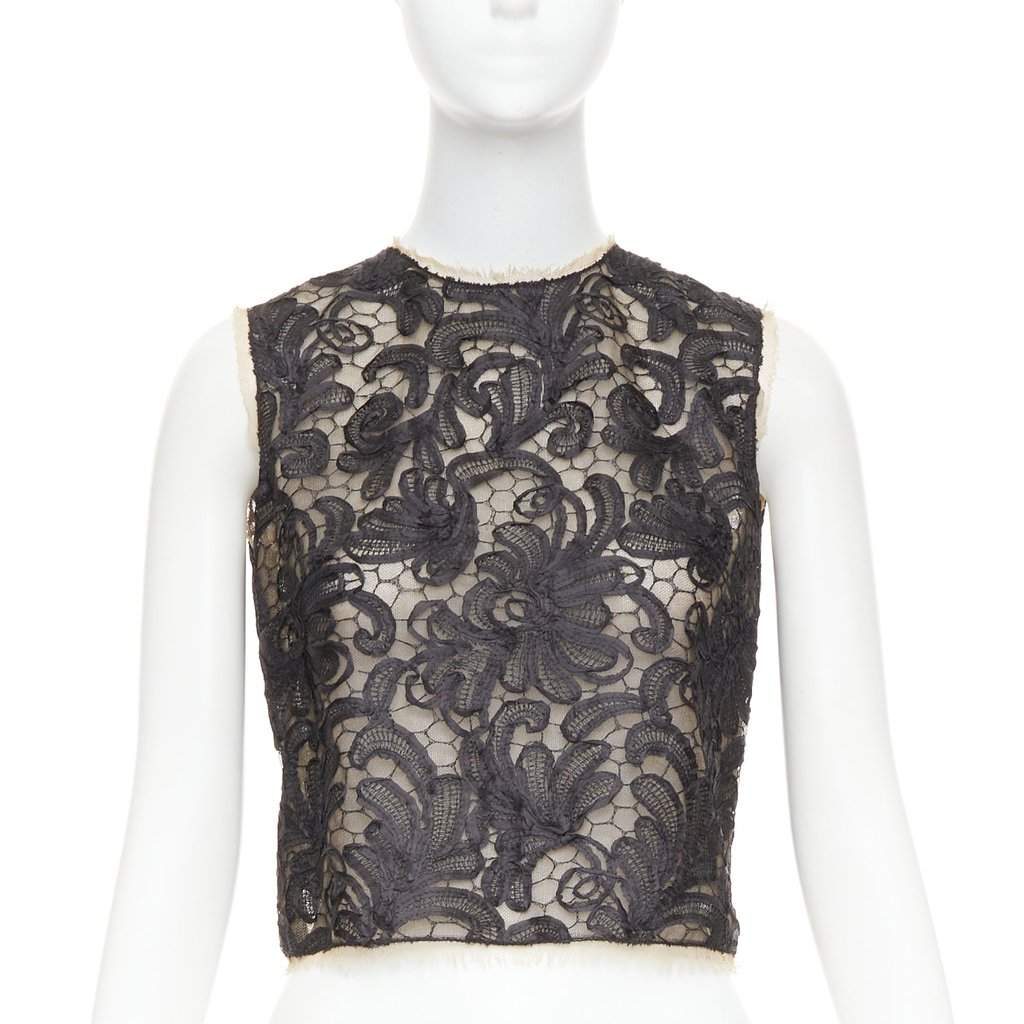 Dolce & Gabbana Black Polyester Top Black Polyester Never worn, with tag - Front View