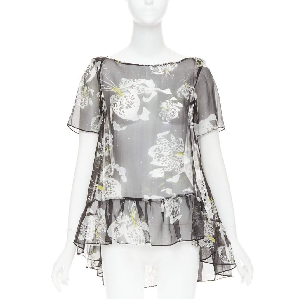 Erdem Black Silk Top Black Silk Very good condition - Front View