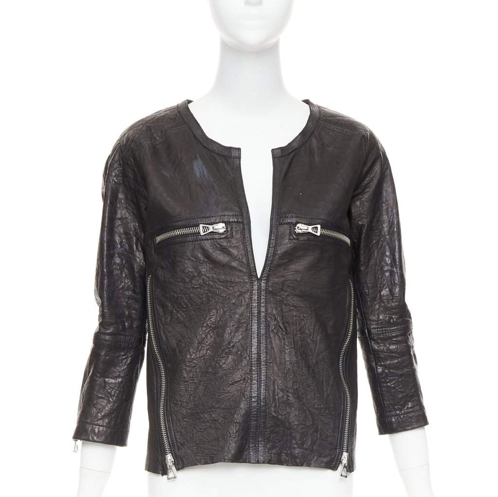 Isabel Marant Black Leather Leather Jacket Black Leather Good condition - Front View