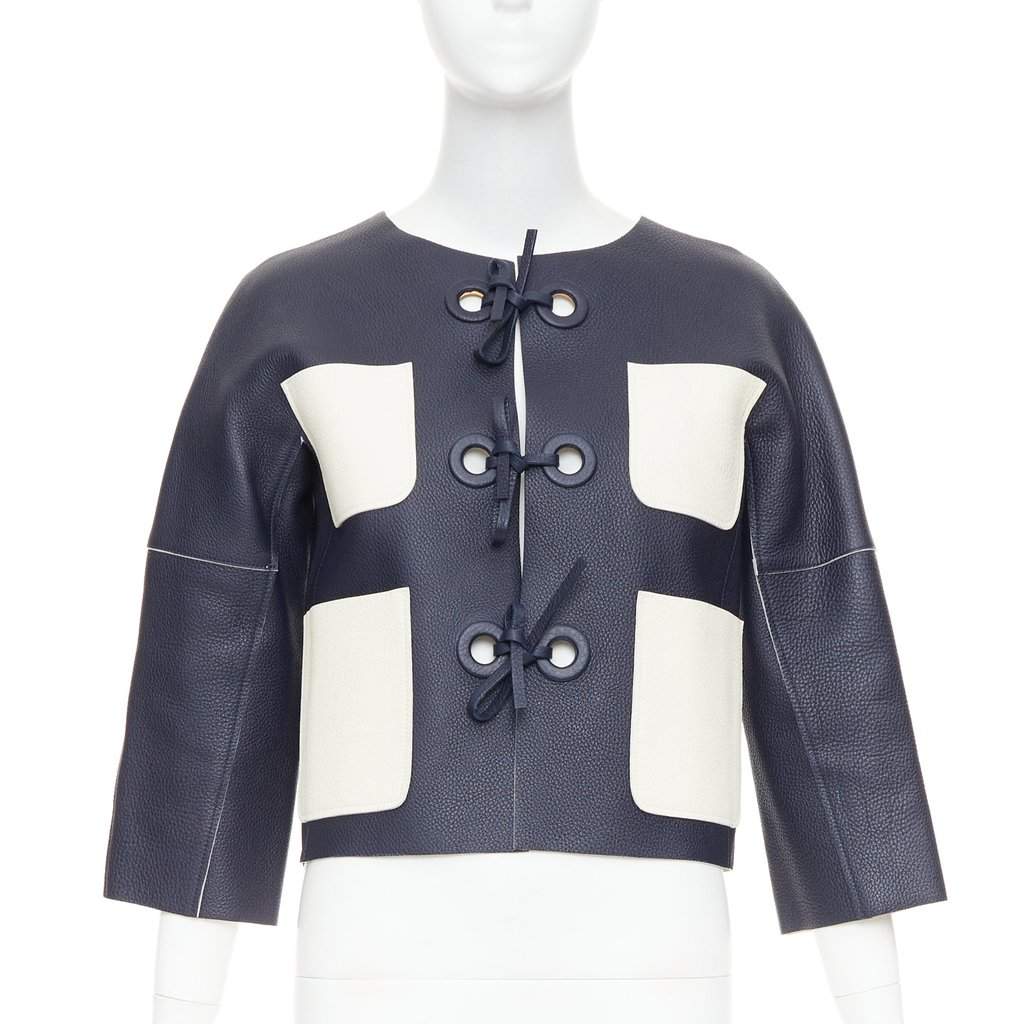 Louis Vuitton Navy Leather Leather Jacket Navy Leather Good condition - Front View
