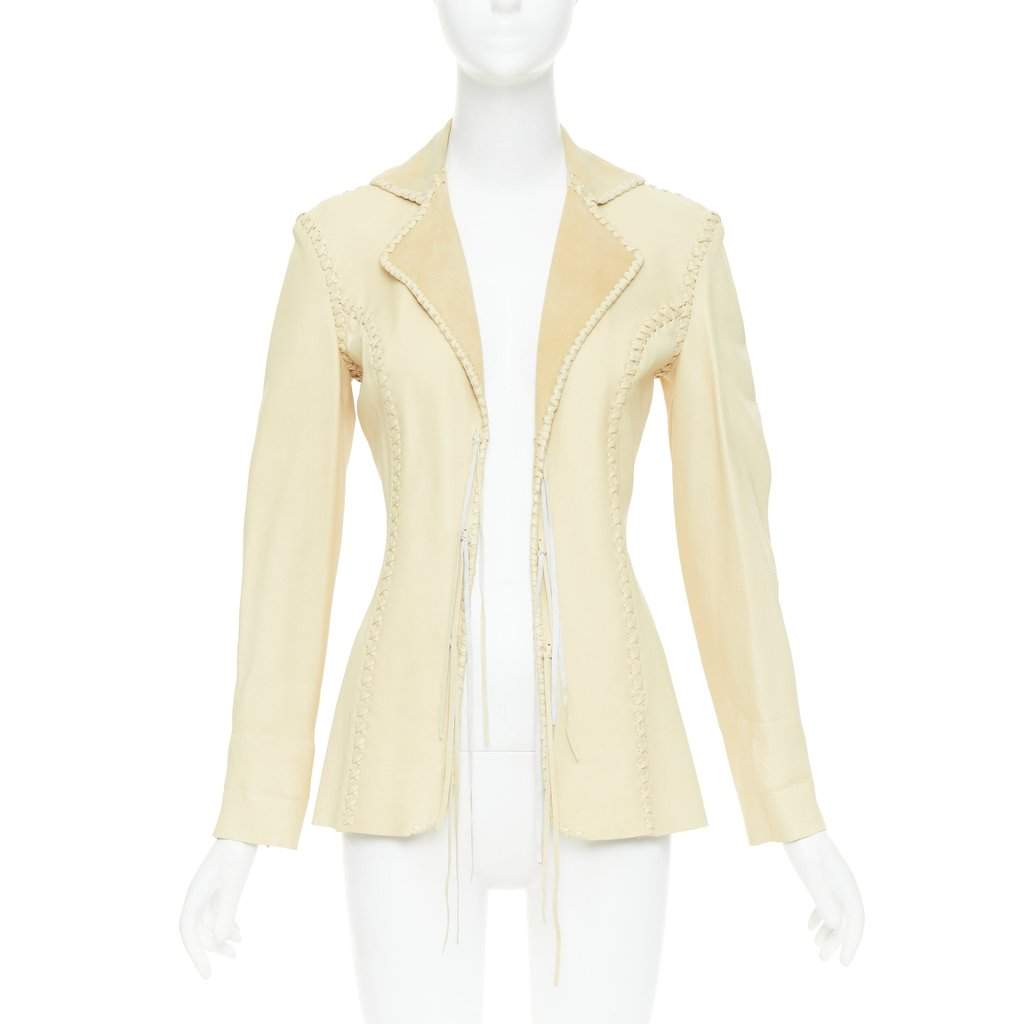 Ralph Lauren Beige Leather Leather Jacket Beige Leather Fair condition - Front View